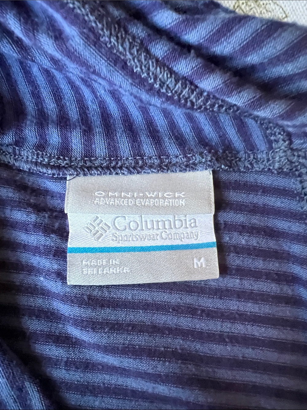 Columbia Women's Navy Striped Omni-Wick Pullover Hoodie Medium